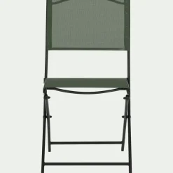 Chaise De Jardin*alinea Chaise de jardin pliante acier et toile plastifiée - cèdre Vert
