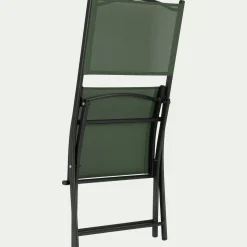 Chaise De Jardin*alinea Chaise de jardin pliante acier et toile plastifiée - cèdre Vert