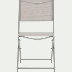 Chaise De Jardin*alinea Chaise de jardin pliante en acier et textilène - vésuve Gris