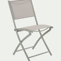 Chaise De Jardin*alinea Chaise de jardin pliante en acier et textilène - vésuve Gris
