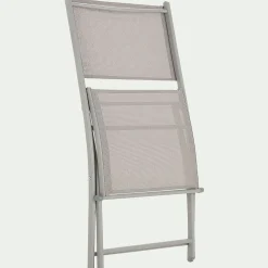 Chaise De Jardin*alinea Chaise de jardin pliante en acier et textilène - vésuve Gris