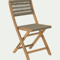 Chaise De Jardin*alinea Chaise de jardin pliante en acacia et corde - Bois clair