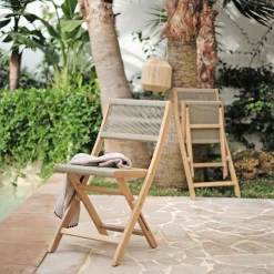 Chaise De Jardin*alinea Chaise de jardin pliante en acacia et corde - Bois clair