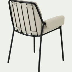 Chaise De Jardin*alinea Chaise de jardin rembourrée avec accoudoirs en acier et tissu - Beige