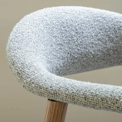 Chaise De Salle À Manger*alinea Chaise de repas avec accoudoirs en bois et tissu - Gris