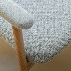 Chaise De Salle À Manger*alinea Chaise de repas avec accoudoirs en bois et tissu - Gris