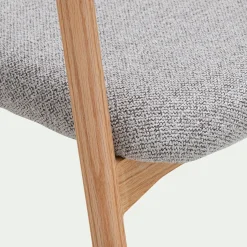 Chaise De Salle À Manger*alinea Chaise de repas avec accoudoirs en bois et tissu - Gris