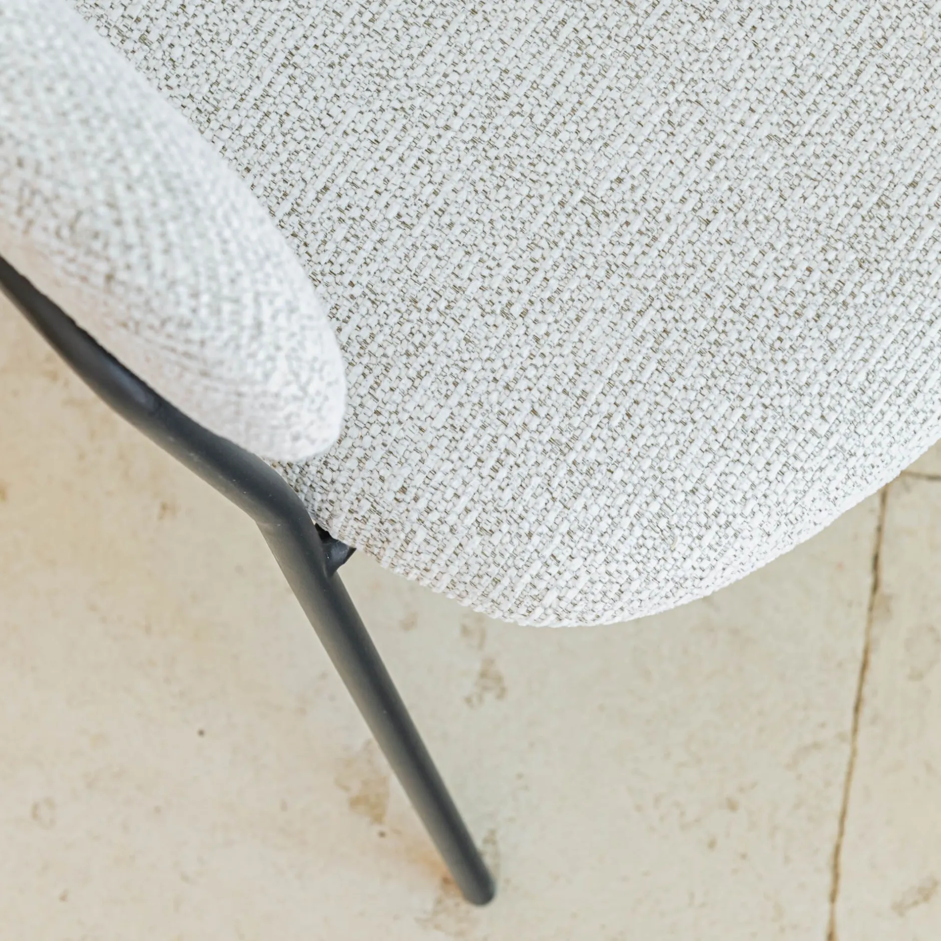 Chaise De Salle À Manger*alinea Chaise de repas avec accoudoirs en tissu - Beige