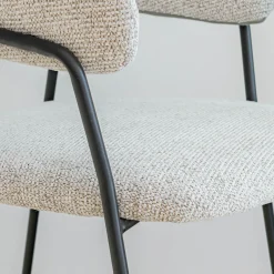Chaise De Salle À Manger*alinea Chaise de repas avec accoudoirs en tissu - Beige
