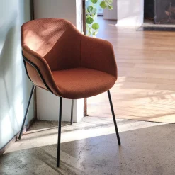 Chaise De Salle À Manger*alinea Chaise de repas avec accoudoirs en tissu - brun rustrel Marron