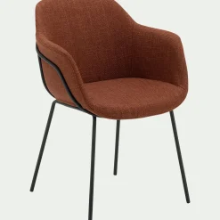 Chaise De Salle À Manger*alinea Chaise de repas avec accoudoirs en tissu - brun rustrel Marron