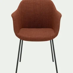 Chaise De Salle À Manger*alinea Chaise de repas avec accoudoirs en tissu - brun rustrel Marron