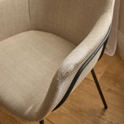 Chaise De Salle À Manger*alinea Chaise de repas avec accoudoirs en tissu - alpilles Beige