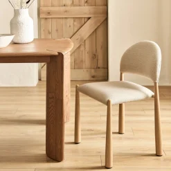 Chaise De Salle À Manger*alinea Chaise de repas contemporaine en tissu - Beige