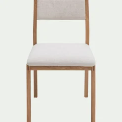 Chaise De Salle À Manger*alinea Chaise de repas en chêne massif et tissu - écru Blanc