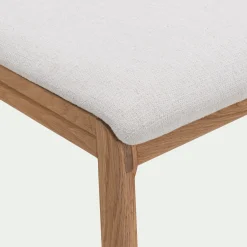 Chaise De Salle À Manger*alinea Chaise de repas en chêne massif et tissu - écru Blanc