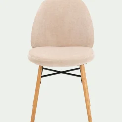 Chaise De Salle À Manger*alinea Chaise de repas en tissu et chêne - Beige