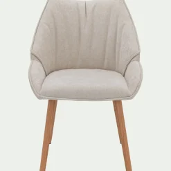 Chaise De Salle À Manger*alinea Chaise de repas en tissu - écru Blanc