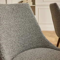 Chaise De Salle À Manger*alinea Chaise de repas en tissu bouclette rasé - clair Gris