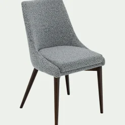 Chaise De Salle À Manger*alinea Chaise de repas en tissu bouclette rasé - clair Gris
