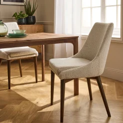 Chaise De Salle À Manger*alinea Chaise de repas en tissu bouclette rasé - écru Blanc