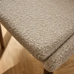 Chaise De Salle À Manger*alinea Chaise de repas en tissu bouclette rasé - écru Blanc