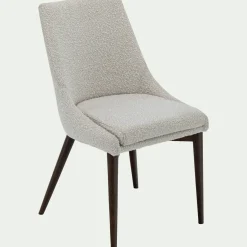 Chaise De Salle À Manger*alinea Chaise de repas en tissu bouclette rasé - écru Blanc