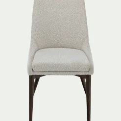 Chaise De Salle À Manger*alinea Chaise de repas en tissu bouclette rasé - écru Blanc