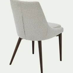 Chaise De Salle À Manger*alinea Chaise de repas en tissu bouclette rasé - écru Blanc