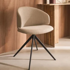 Chaise De Salle À Manger*alinea Chaise de repas pivotante en tissu - Beige