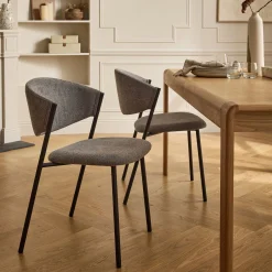 Chaise De Salle À Manger*alinea Chaise de repas épurée en tissu - Gris