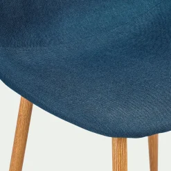 Chaise De Salle À Manger*alinea Chaise en acier effet bois et tissu - figuerolles Bleu