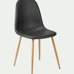 Chaise De Salle À Manger*alinea Chaise en acier et simili - Noir