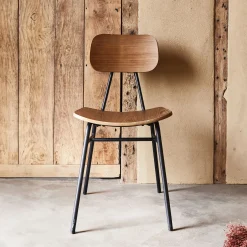 Chaise De Salle À Manger*alinea Chaise en bois de frêne et acier - Bois foncé