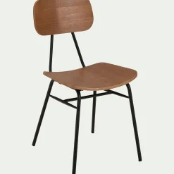 Chaise De Salle À Manger*alinea Chaise en bois de frêne et acier - Bois foncé