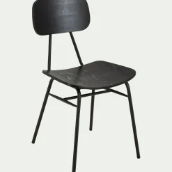 Chaise De Salle À Manger*alinea Chaise en bois de frêne et acier - Noir
