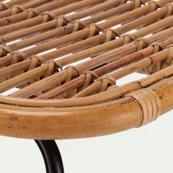 Chaise De Salle À Manger*alinea Chaise en rotin et piètement en acier - Naturel