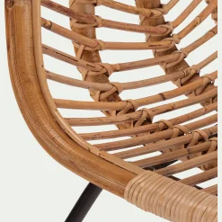 Chaise De Salle À Manger*alinea Chaise en rotin et piètement en acier - Naturel