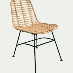 Chaise De Salle À Manger*alinea Chaise en rotin tressé et acier - Naturel