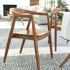Chaise De Salle À Manger*alinea Chaise en teck avec accoudoirs - Bois foncé
