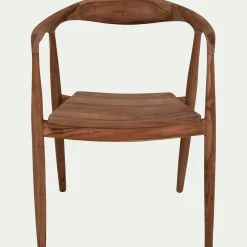 Chaise De Salle À Manger*alinea Chaise en teck avec accoudoirs - Bois foncé