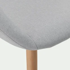 Chaise De Salle À Manger*alinea Chaise en tissu avec accoudoirs et piétement naturel - borie Gris