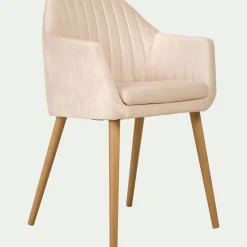 Chaise De Salle À Manger*alinea Chaise en tissu avec accoudoirs - Beige