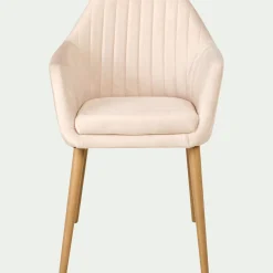Chaise De Salle À Manger*alinea Chaise en tissu avec accoudoirs - Beige