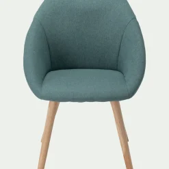 Chaise De Salle À Manger*alinea Chaise en tissu avec accoudoirs et piétement naturel - cèdre Vert