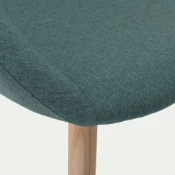 Chaise De Salle À Manger*alinea Chaise en tissu avec accoudoirs et piétement naturel - cèdre Vert