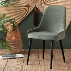 Chaise De Salle À Manger*alinea Chaise en tissu effet velours - cèdre Vert