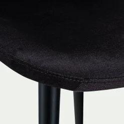 Chaise De Salle À Manger*alinea Chaise en tissu effet velours sans accoudoirs - Noir