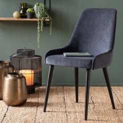 Chaise De Salle À Manger*alinea Chaise en tissu effet velours - Noir