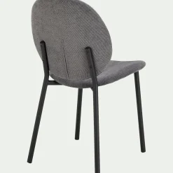 Chaise De Salle À Manger*alinea Chaise en tissu et bois d'eucalyptus - gris anthracite